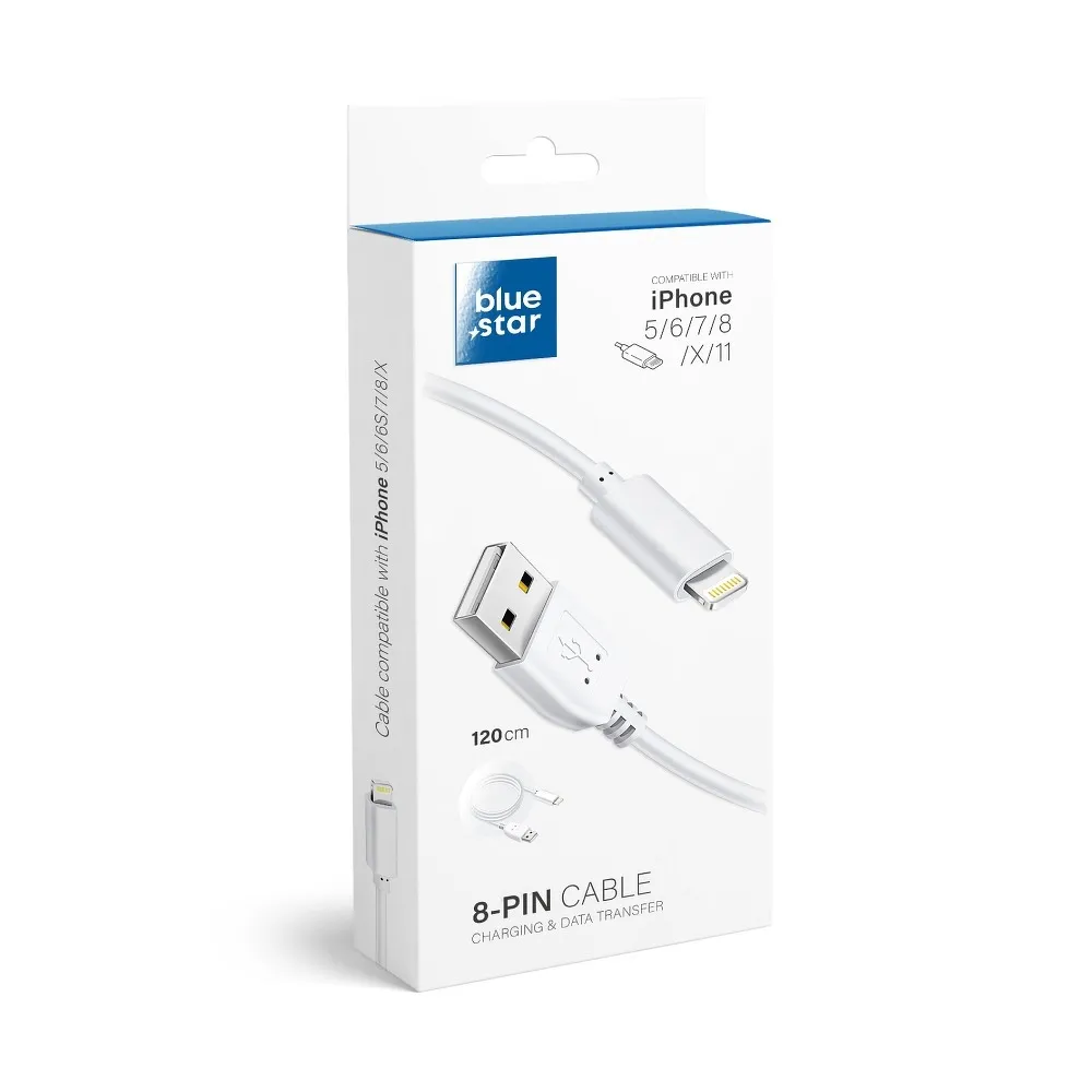 USB datový kabel Blue Star Lite - pro iPhone 5/6/7/8/X/Xs